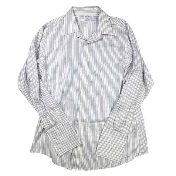 Brooks Brothers Other - Brooks Brothers 346 Slim Fit Blue Pin Stripe Point French Cuff Men's Size 17-35